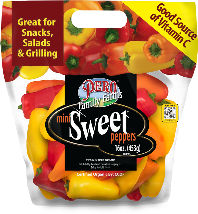 Mini Sweet Peppers - Pero Family Farms Mini Sweet Peppers 1lb. Bag (700x736), Png Download