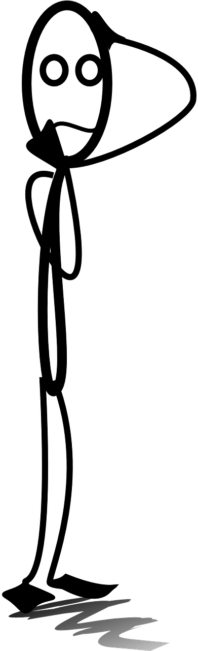 Original - Stick Man Scratching Head (640x1280), Png Download