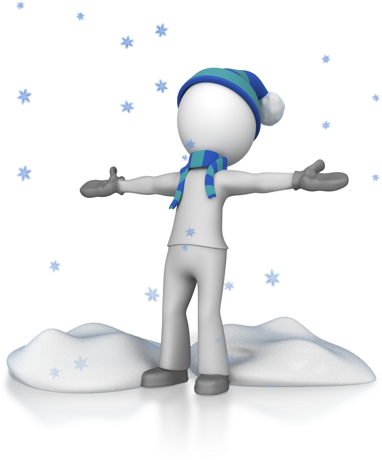 Stick Figure In Falling Snow - Figurine (1382x1600), Png Download