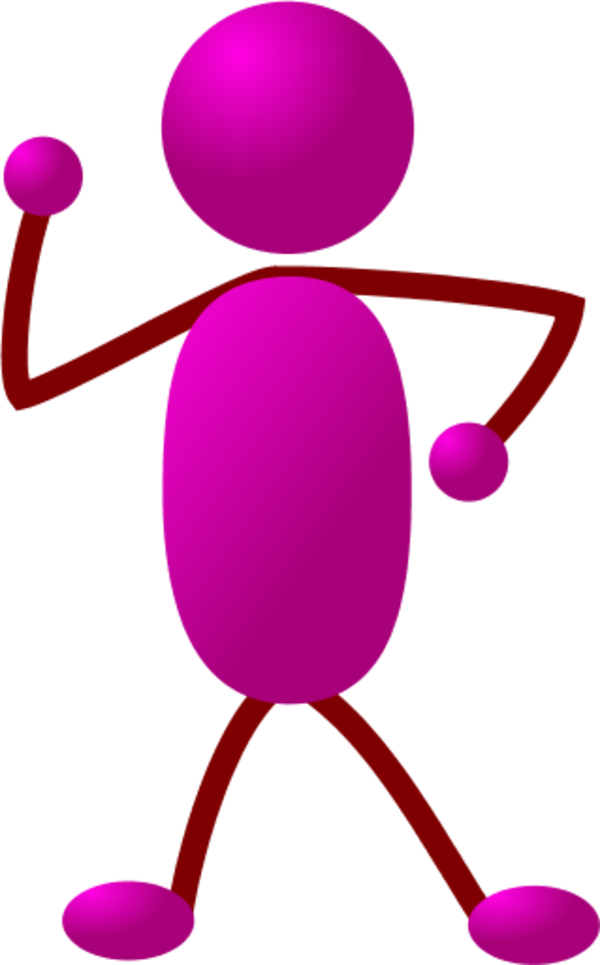 Stick Figure Woman Clipart - Stick Figure In Color (600x965), Png Download