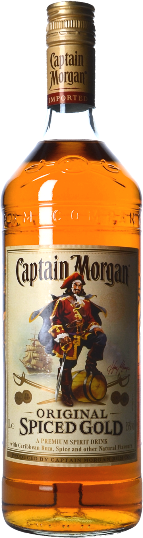 Rhum Captain Morgan Spiced - Captain Morgan Original Spiced Gold Rum 70cl (800x1929), Png Download
