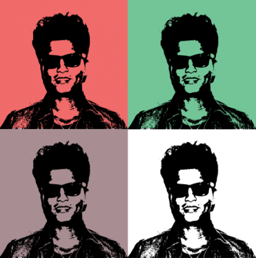 Bruno Mars Pop Art - Styleart American Musician Pop Art Mug - Mug1-white-anve (371x374), Png Download