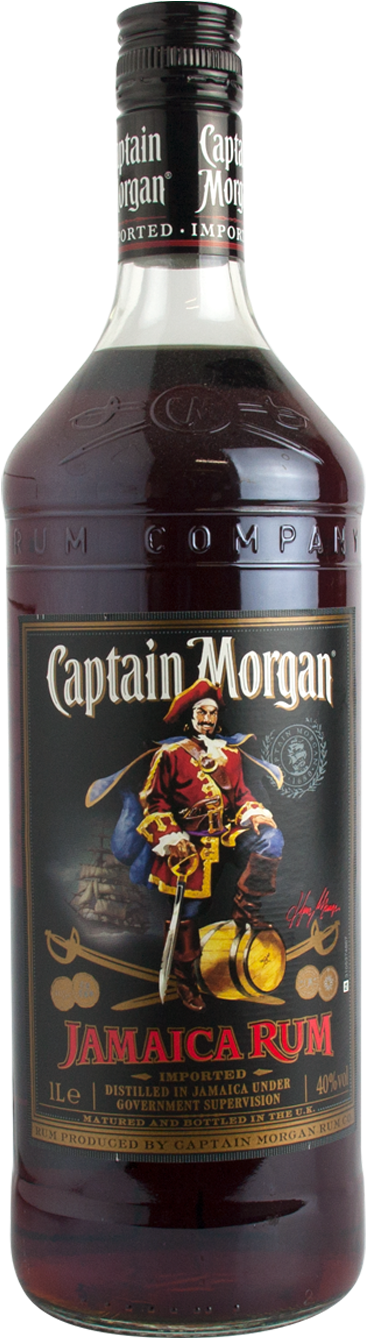 Captain Morgan Black 1l - Captain Morgan's Dark Rum (1500x1500), Png Download