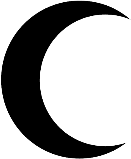 Moon Clipart Black And White Solid Black Crescent Moon - Crescent Moon Clipart (585x536), Png Download