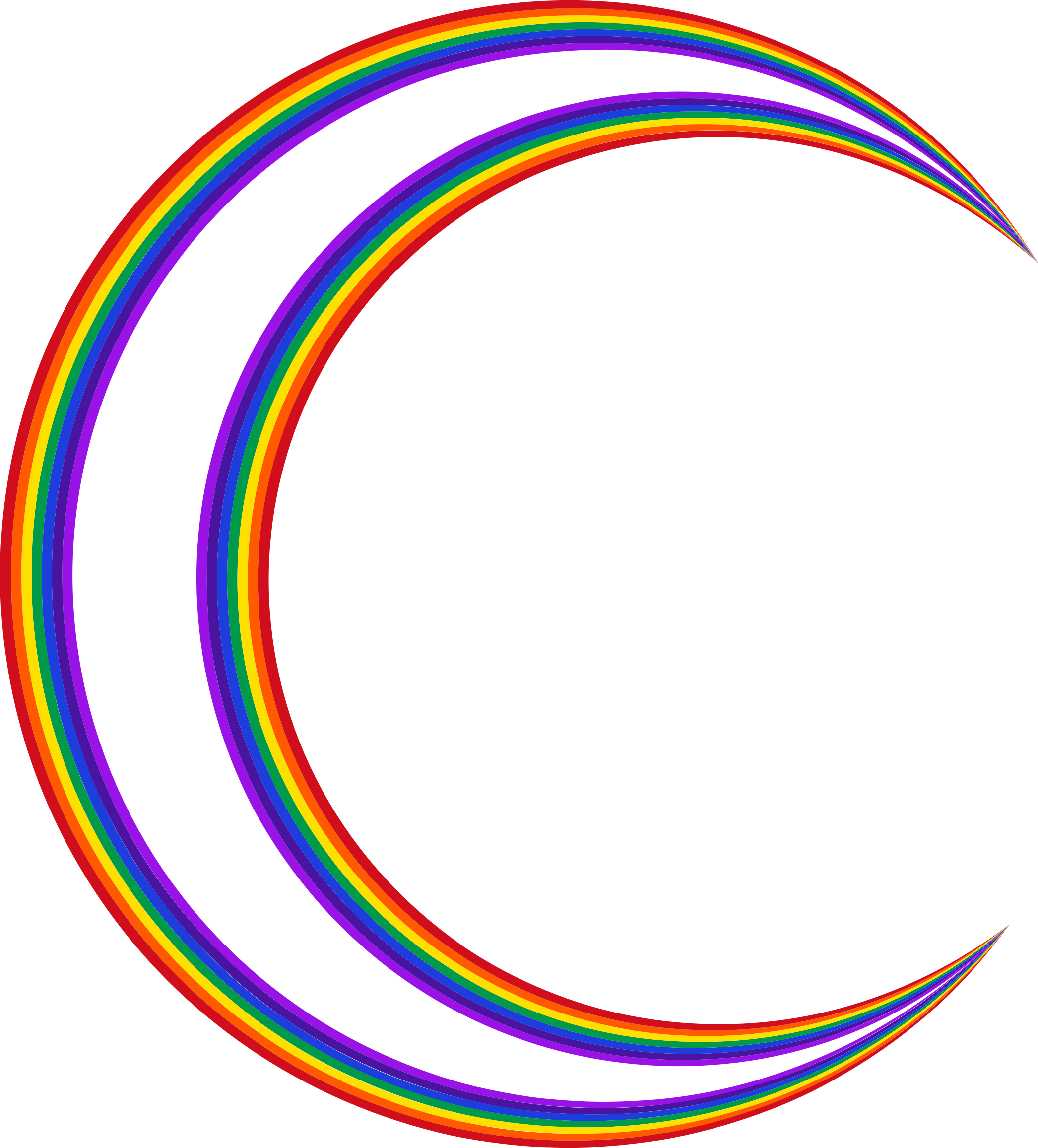 Big Image - Crescent Outline Moon Vector Png (2092x2313), Png Download
