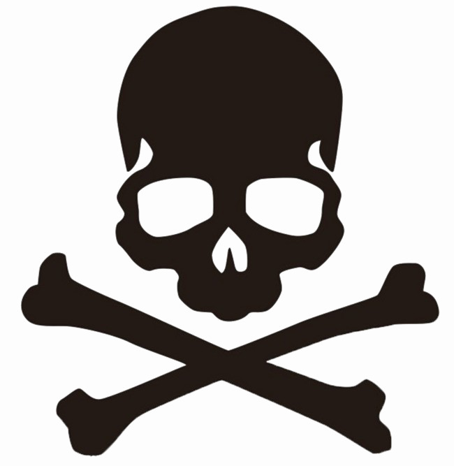 Danger Sign Png Photos - Skull And Crossbones Easy (650x667), Png Download