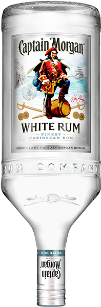 Captain Morgan - Captain Morgan White Rum / Litre (268x626), Png Download