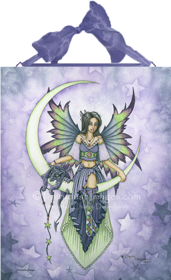 Crescent Moon Fairy Ceramic Tile Plaque - Ceramic (400x576), Png Download