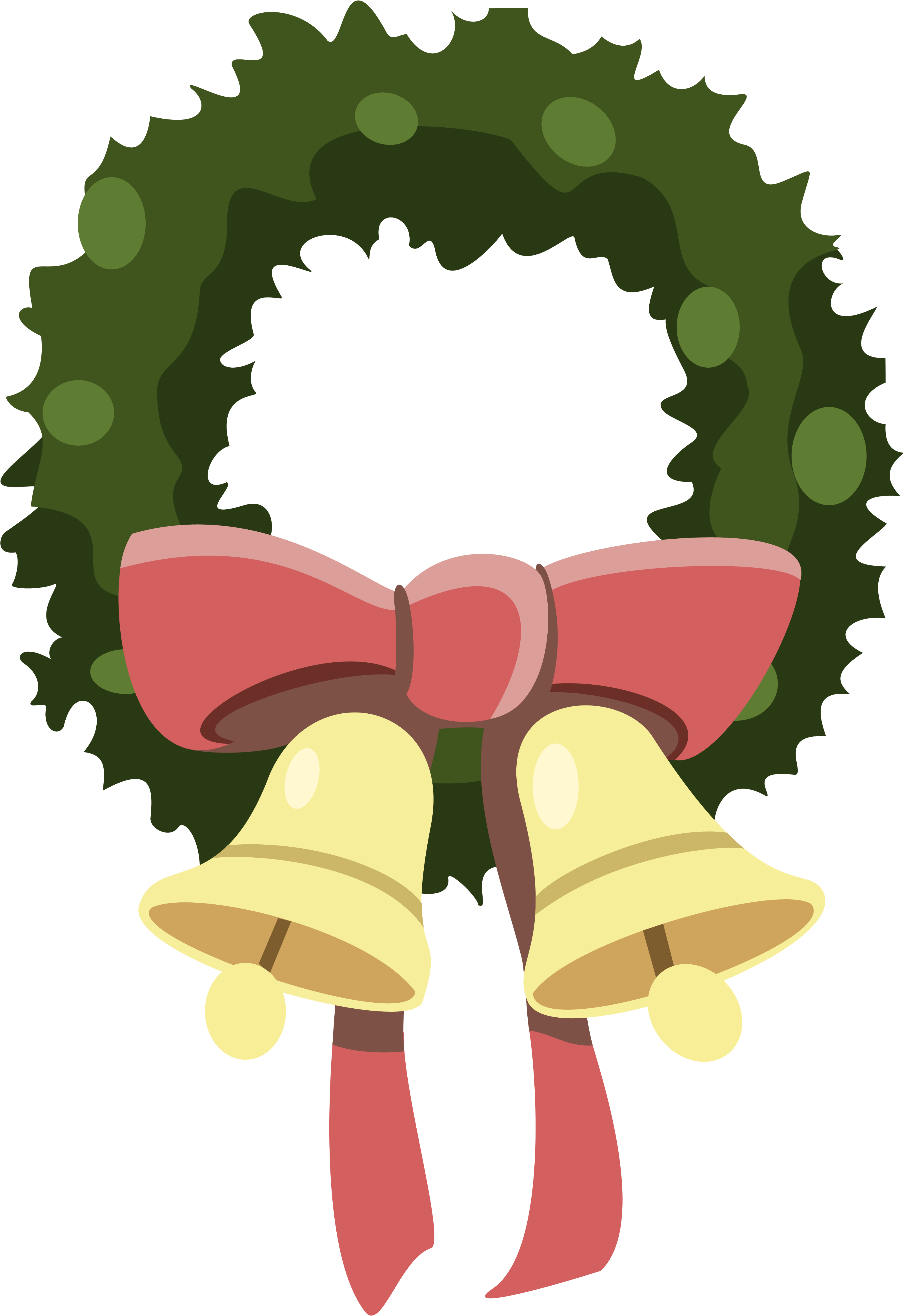 Wreath Christmas Vector Clip Art Free File - Christmas Wreath Png Vector (1092x1564), Png Download