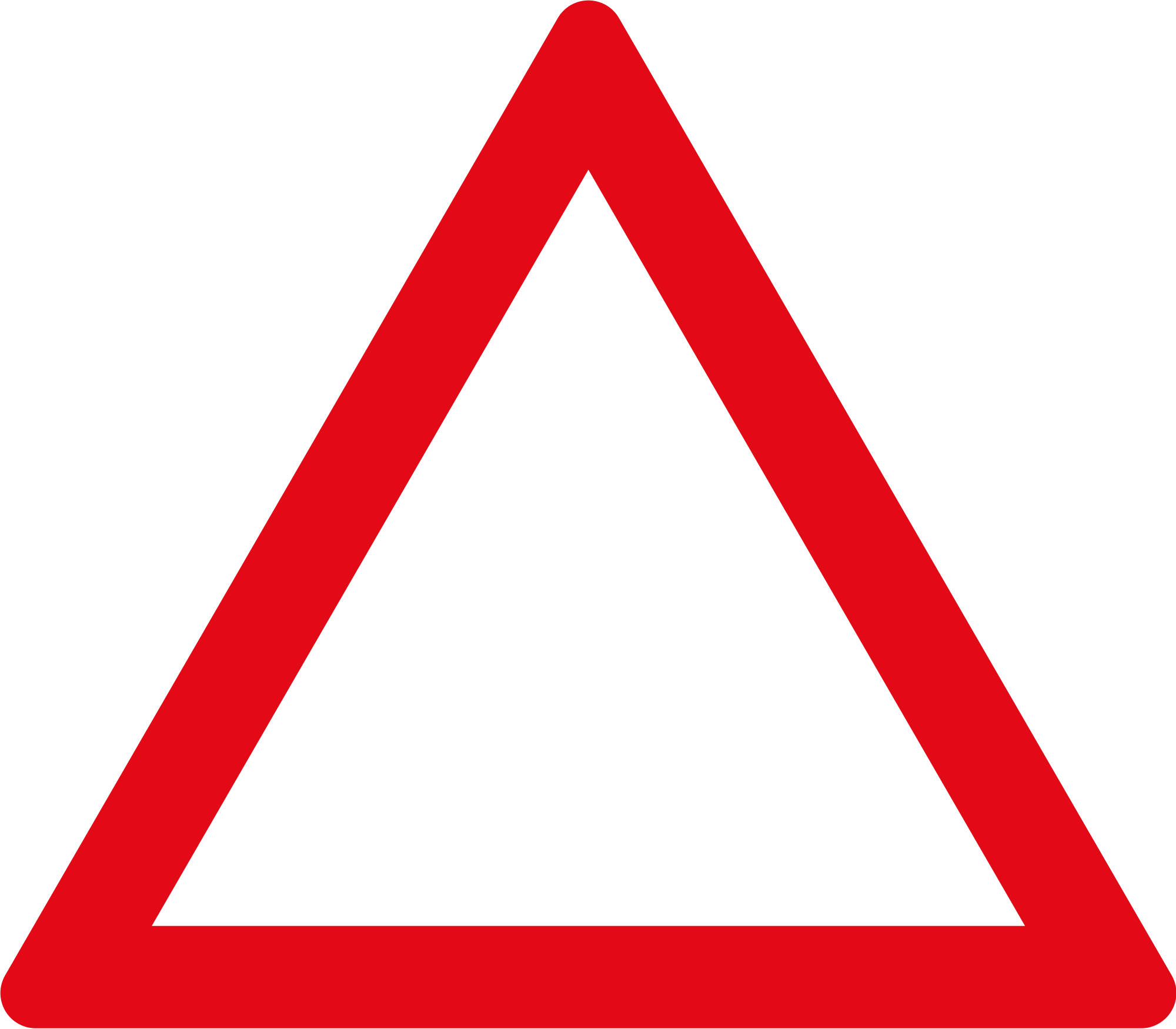 Open - Red Triangle Warning Sign (2000x1750), Png Download