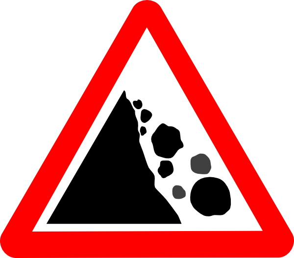 Rockslide Sign,warning Sign,danger Zone,roadsigns,falling - Rocks Falling Road Sign (500x438), Png Download