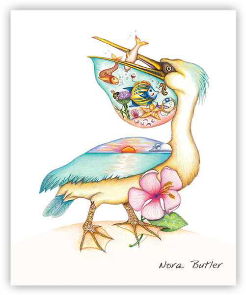 Beachcomber Pelican Print - Cape Shore Pelican Daydream Bridge Playing Cards 36-219 (600x600), Png Download