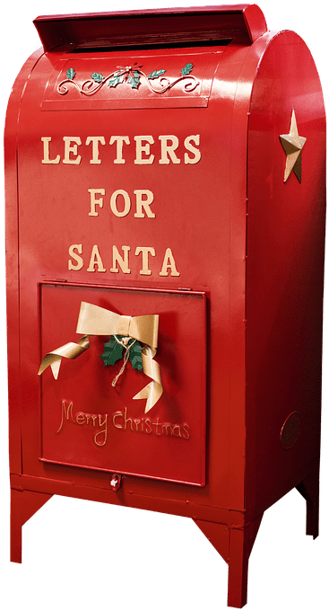 Christmas Wreath With Ribbon - Santa Mailbox (480x720), Png Download