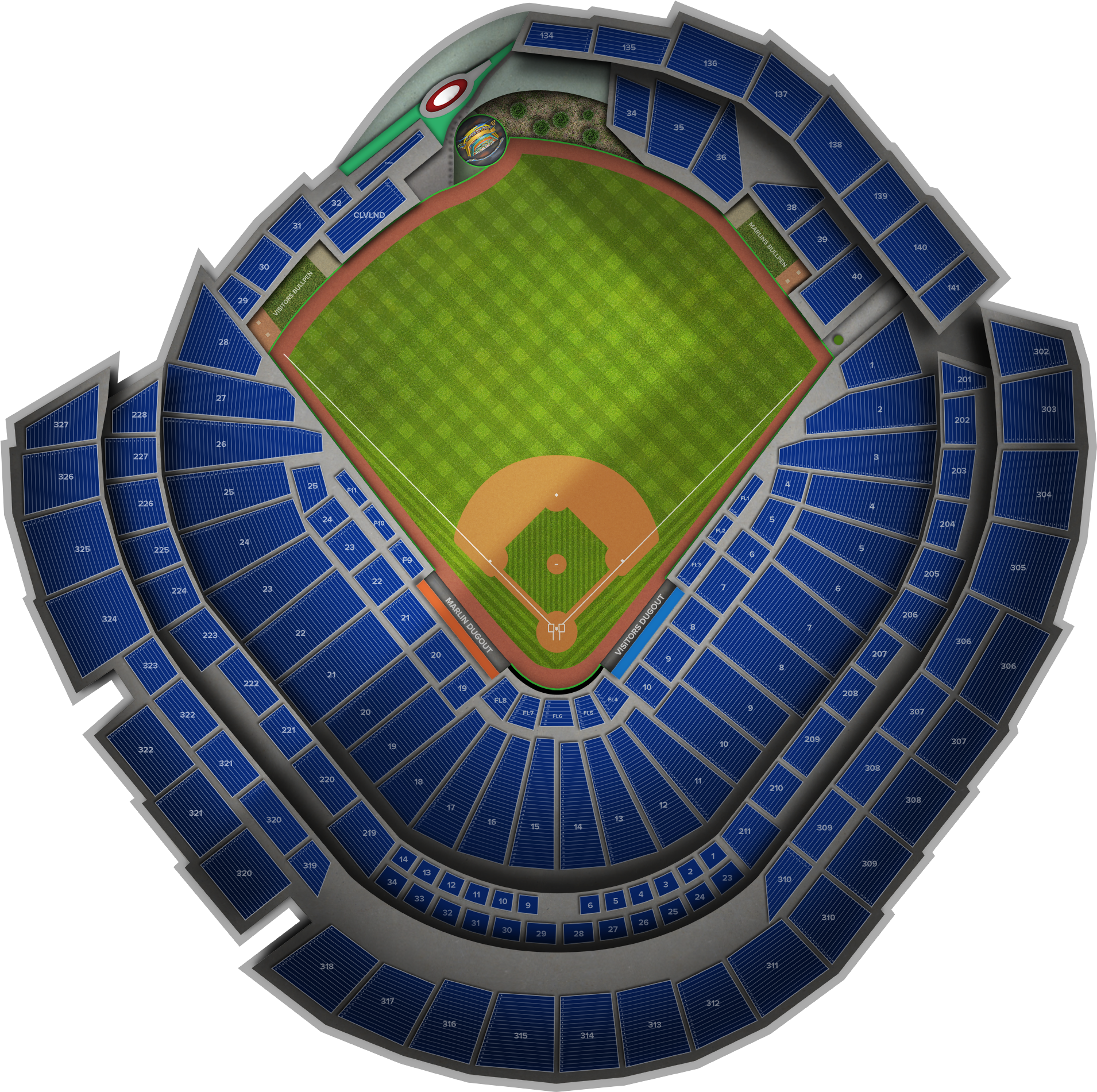 Philadelphia Phillies At Miami Marlins At Marlins Park - Marlins Park (2560x1936), Png Download