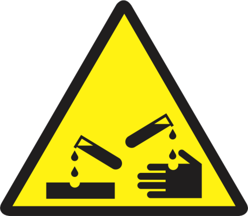 Danger Corrosive Subsrance Sign - Corrosive Symbol Png (500x436), Png Download