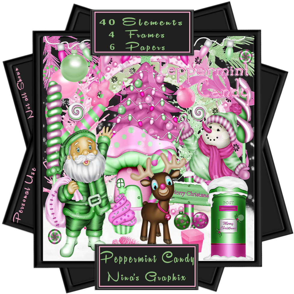 Tag Made With My Peppermint Candy Kit - Cartoon (1000x1000), Png Download