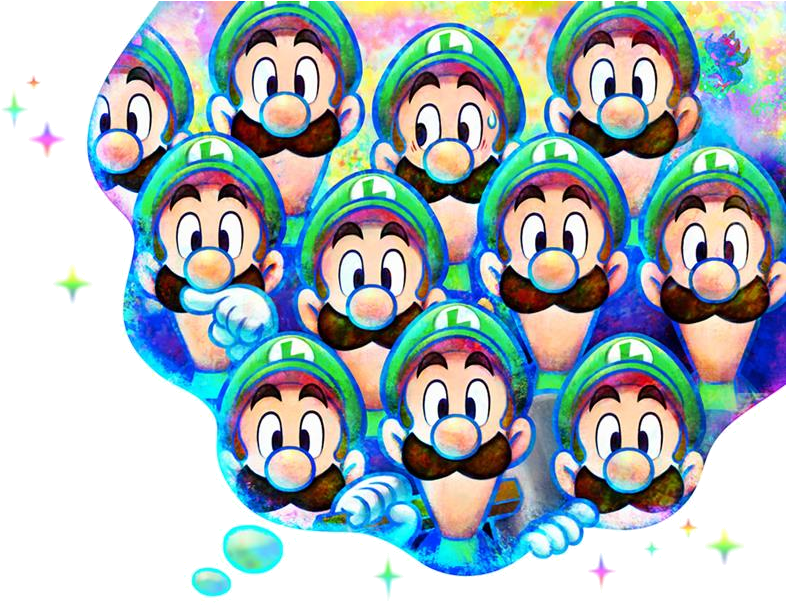 Luigi Dream Bubble Art - Mario And Luigi Dream Team (794x616), Png Download