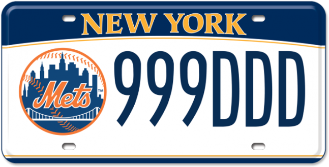 Ny Mets License Plate (665x450), Png Download