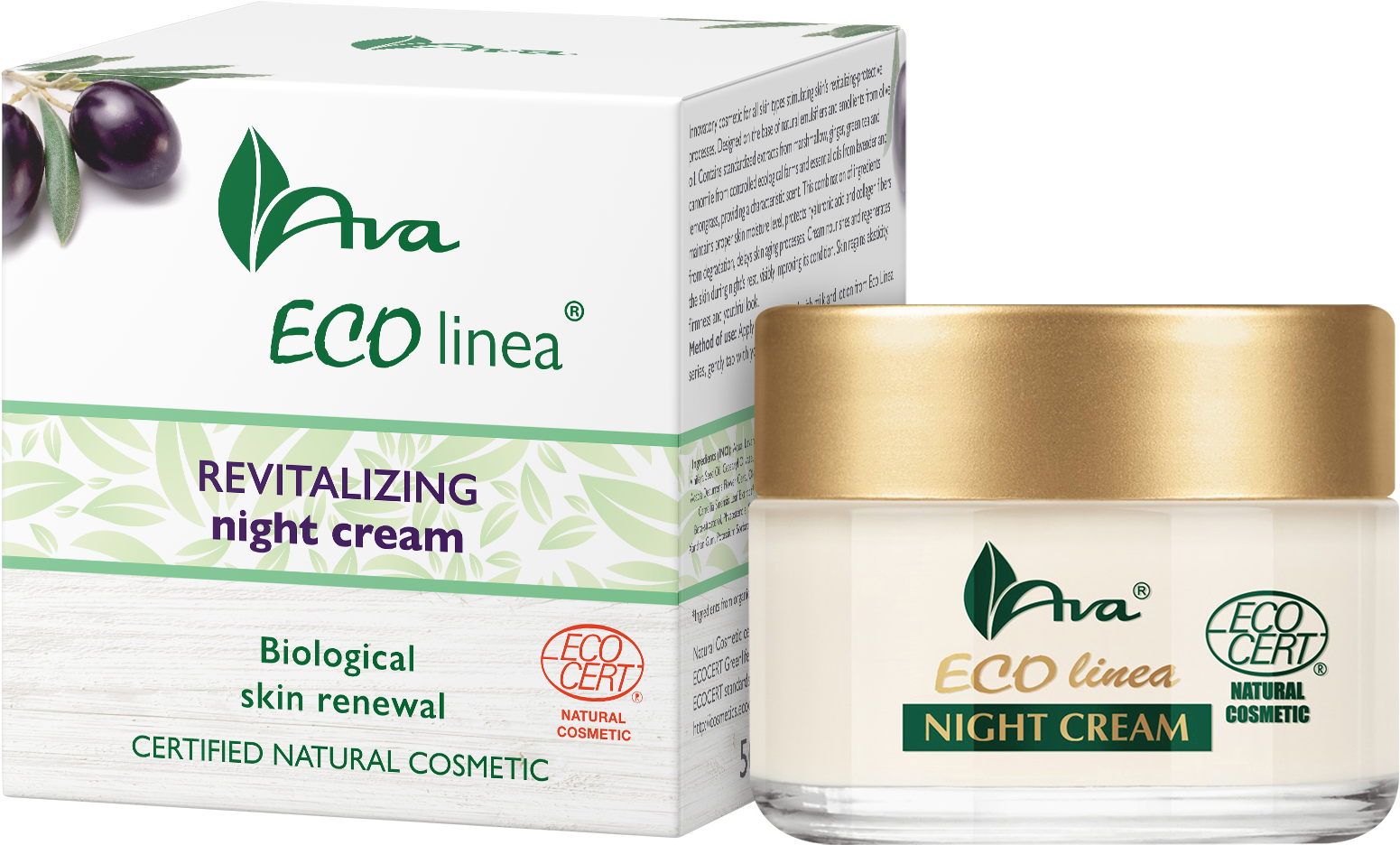 Eco Linea Revitalizing Night Cream - Ava Laboratorium (1800x1617), Png Download