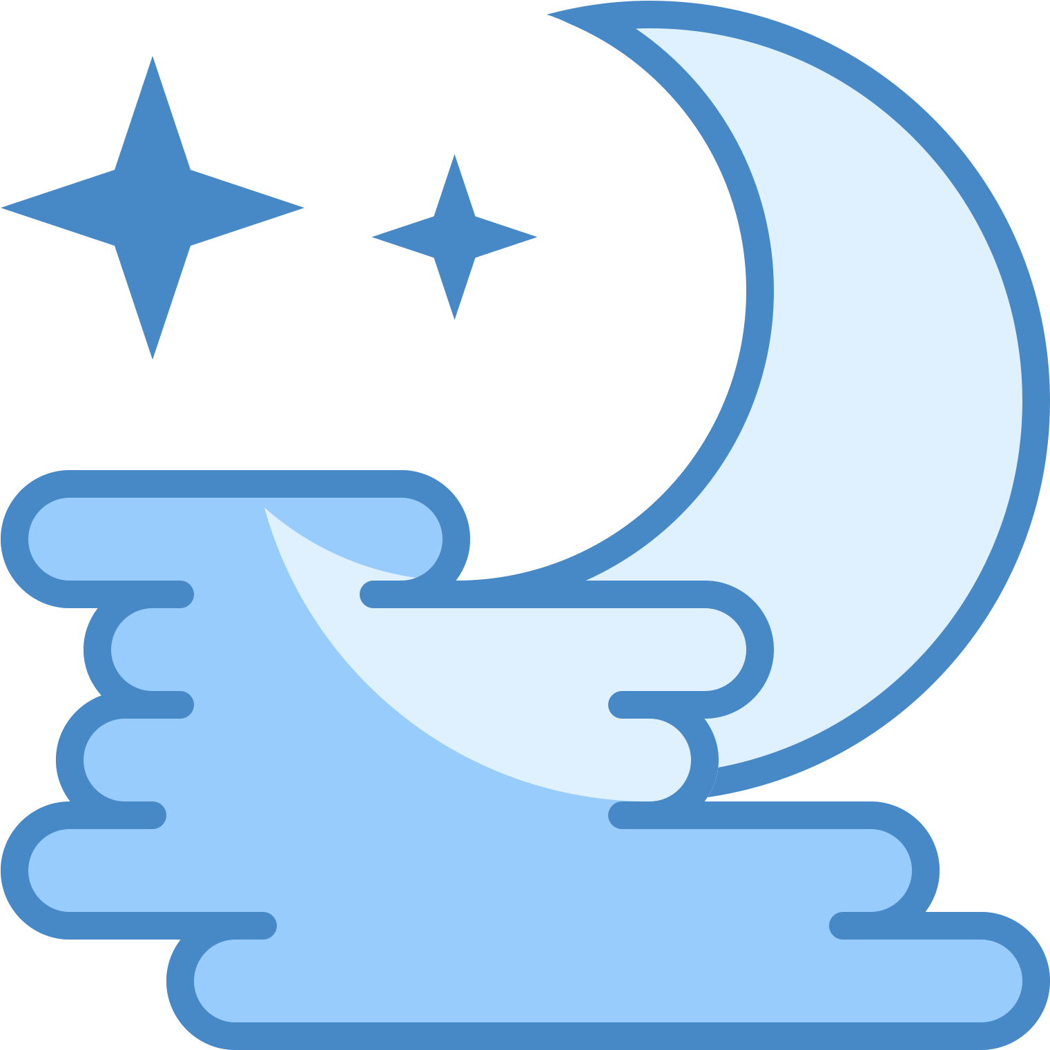 This Icon Is Three Small Lines, Staggered In An Alternating - Fog Night Icon (1600x1600), Png Download