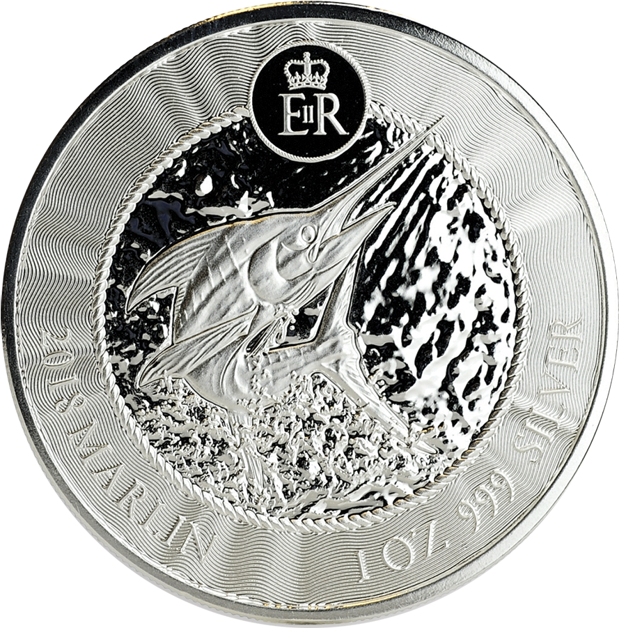 2018 Cayman Islands Marlin 1oz Silver Coin - Silver (900x900), Png Download
