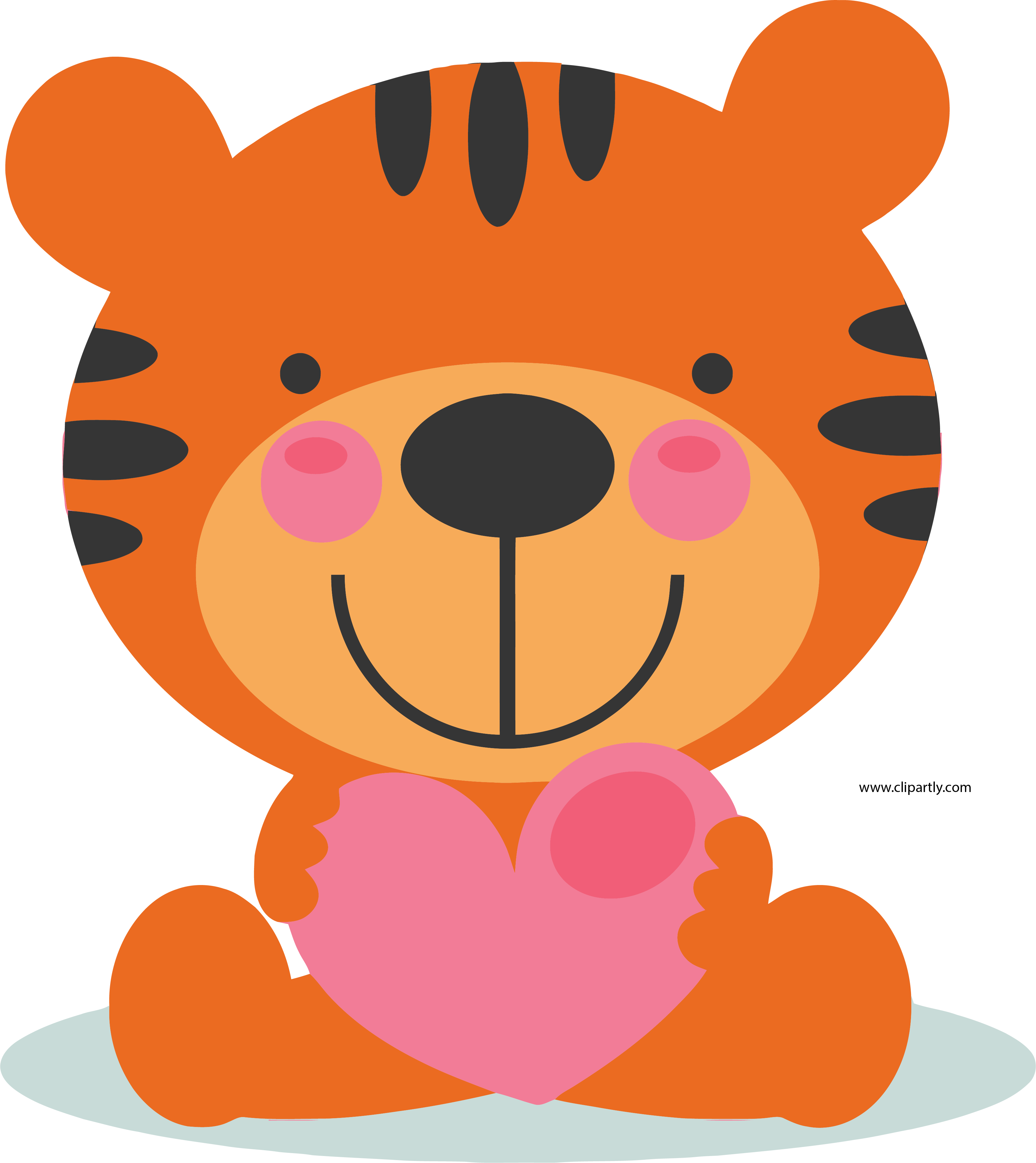 Cute Clipart Valentine Free Cute Baby Tiger Clipart Full Size Png Download Seekpng