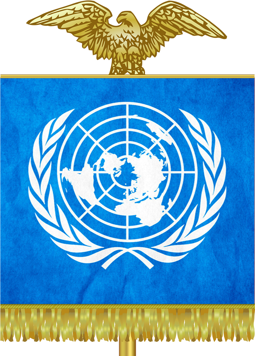 Blue Roman United Nations Flag Sign - United Nations And Roman (984x1200), Png Download