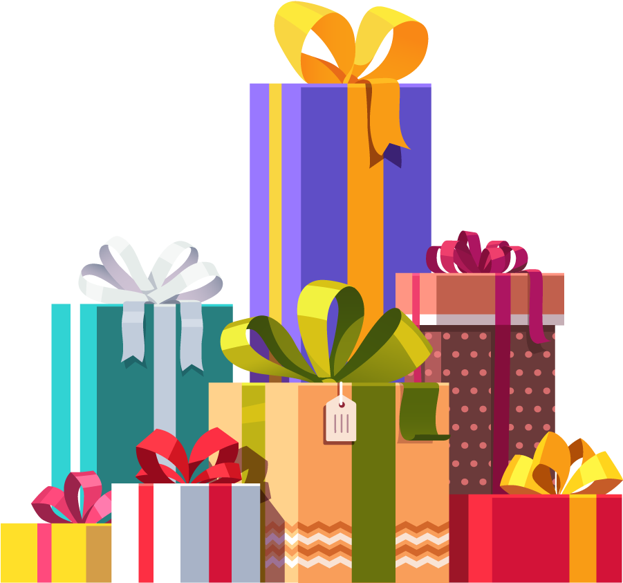 Give The Gift Of Travel - Pile Of Gifts Clipart (900x900), Png Download