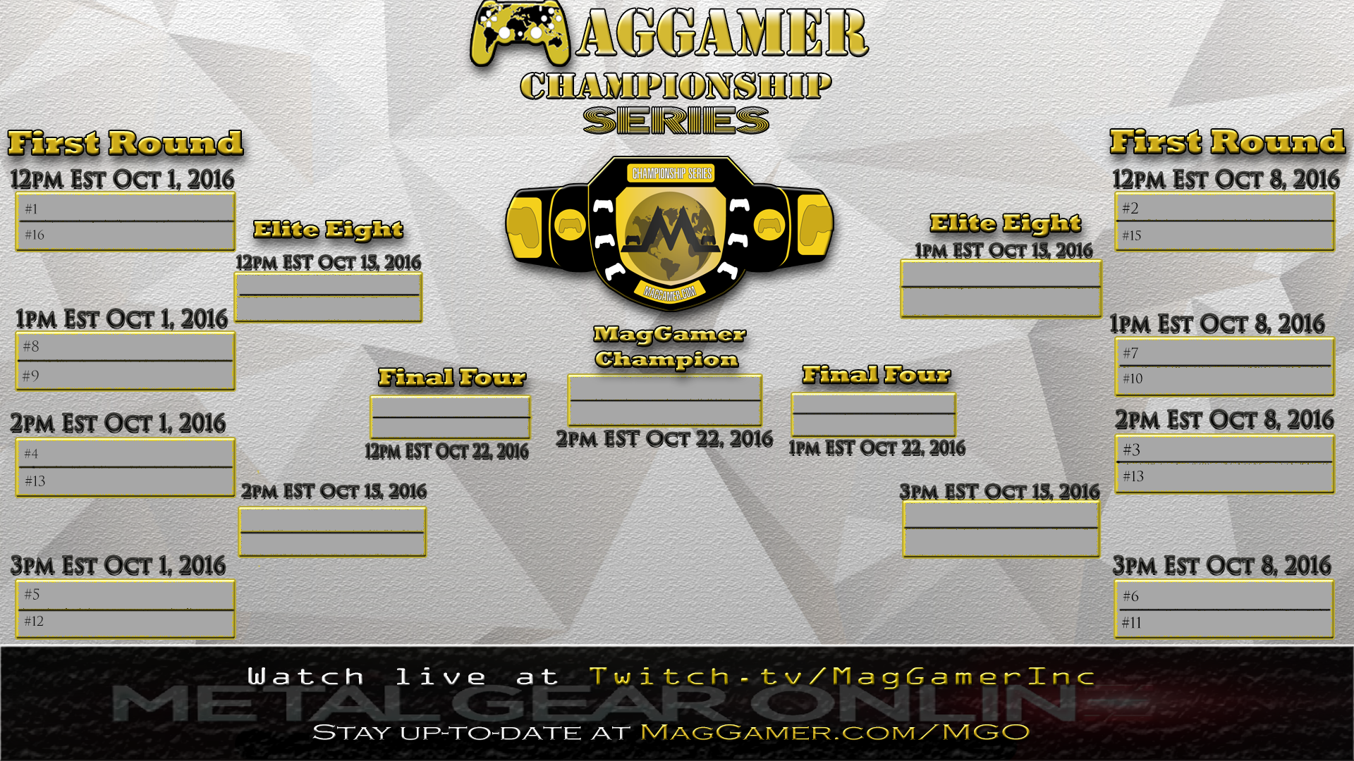 Sign Up For The Mgo Championship Series Tournament - Tournament (1920x1080), Png Download