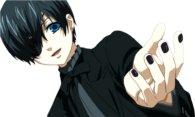 Ciel Phantomhive Png - Ciel Phantomhive Nails (759x450), Png Download