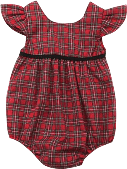 Kylie Plaid Ruffles Romper - Tartan Cloth (600x600), Png Download