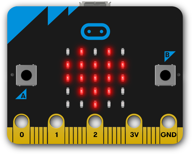 Bit With All 25 Leds Lit - Micro Bit Step Counter (790x635), Png Download