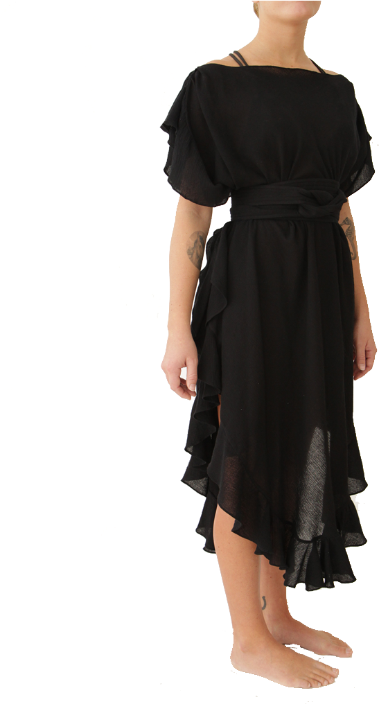 Convertible Ruffle Kaftan Convertible - Dress (765x1024), Png Download