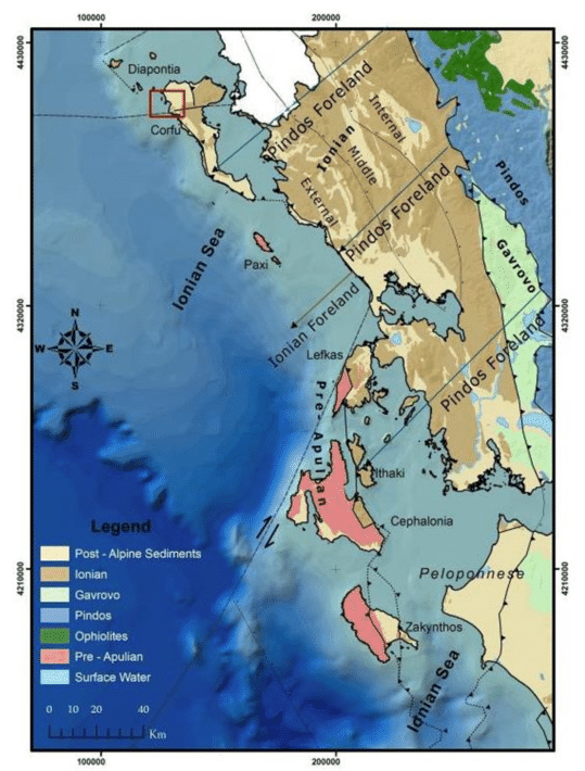 Generalized Geotectonic Map Of Western Greece - Western Greece (850x709), Png Download