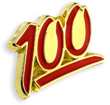 '100' Pin - Emblem (600x543), Png Download