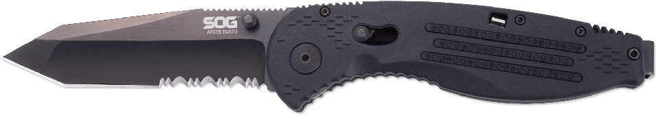 Sog Aegis Black Tini Partially Serrated Tanto Blade - Sog Aegis Tanto (979x402), Png Download
