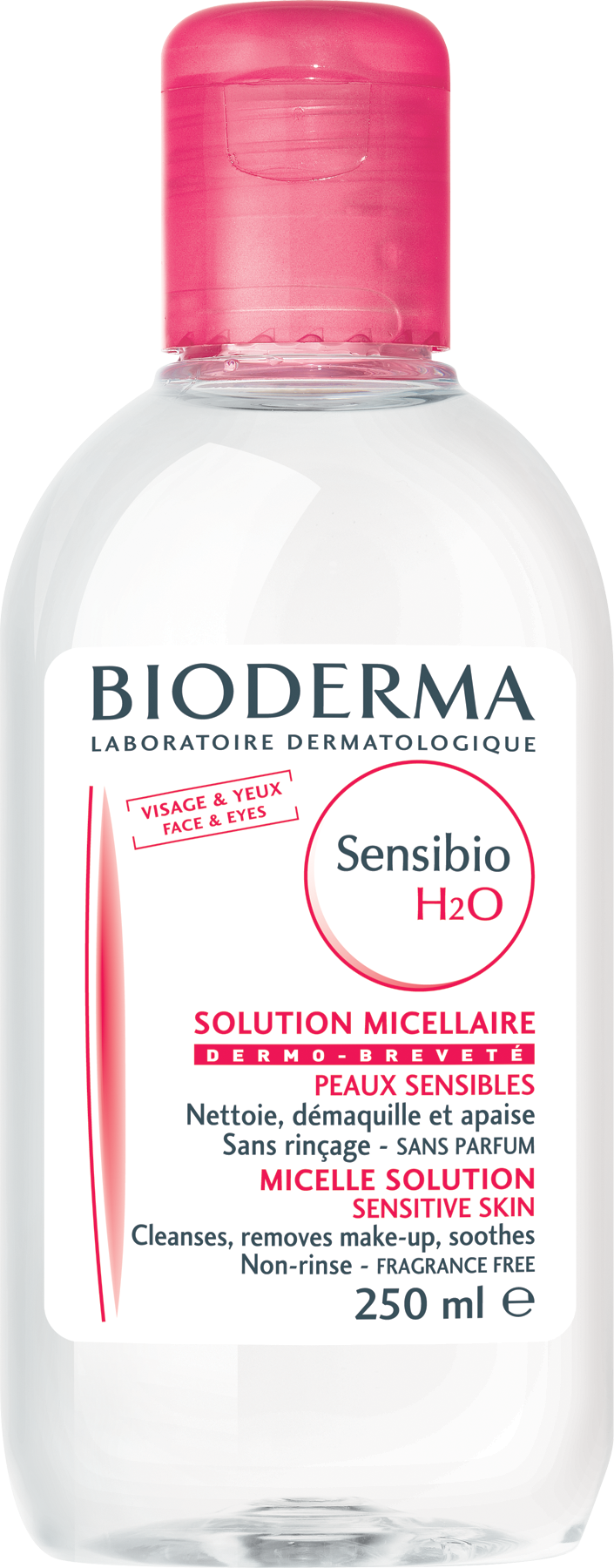 H2o 250ml - Bioderma Sensibio H2o Ar 250 Ml (705x1800), Png Download