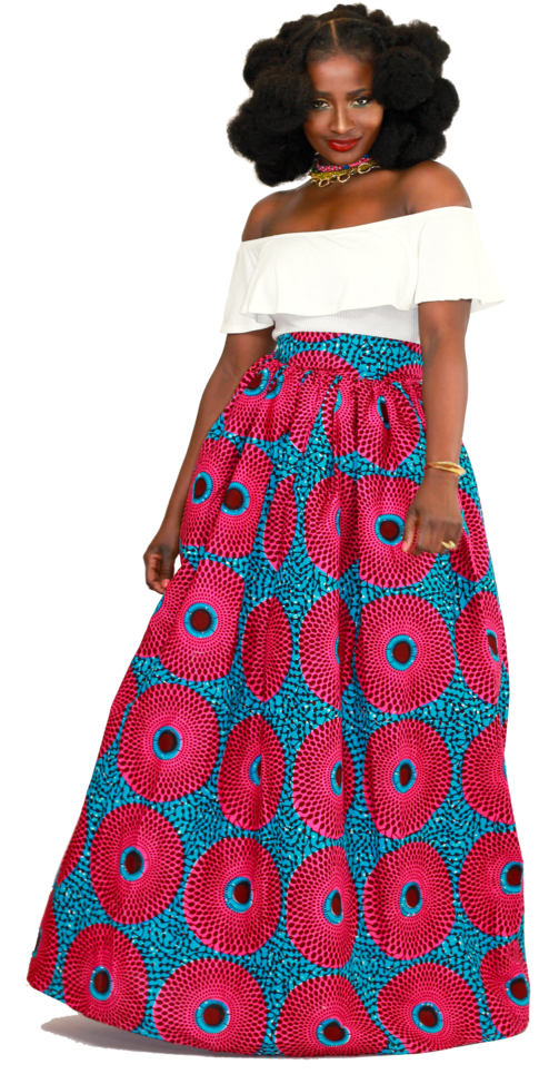 Ewurama African Print Maxi Skirt With Pockets, Lined - Skirt (641x1024), Png Download