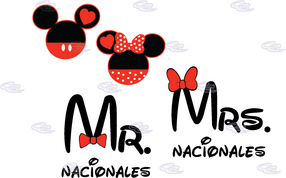 Mickey Mouse And Minnie Mouse Married Download - Mickey Minnie Mouse Head Mr Mrs (1013x697), Png Download