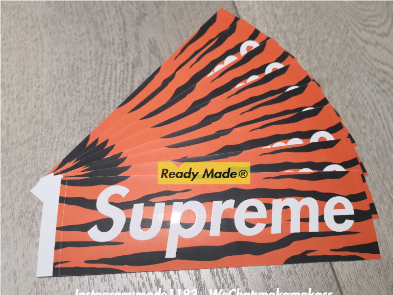 Box Logo Zebra Tiger Pattern Watermelon Pattern Stickers - Supreme Tiger (800x800), Png Download