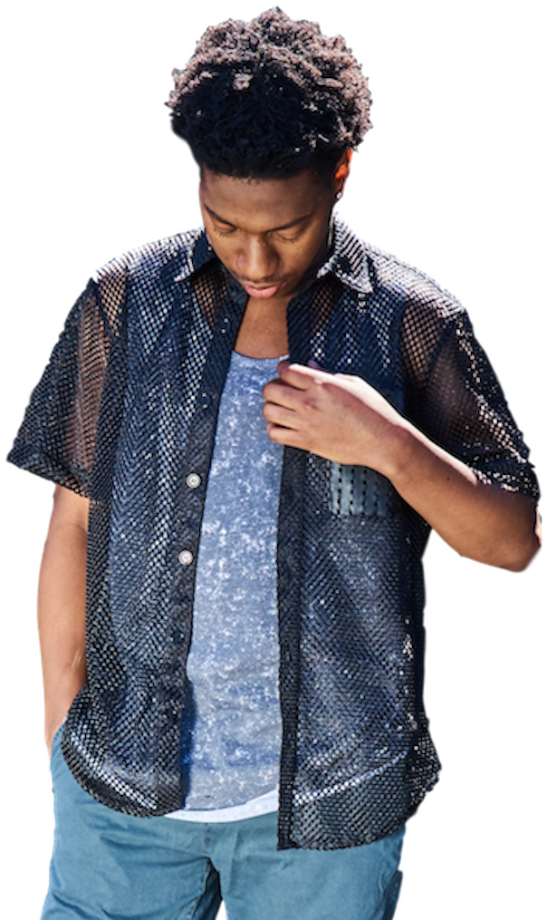 Black Mesh Buttondown Shirts Stuzo Clothing Rigit - Gentleman (687x1024), Png Download