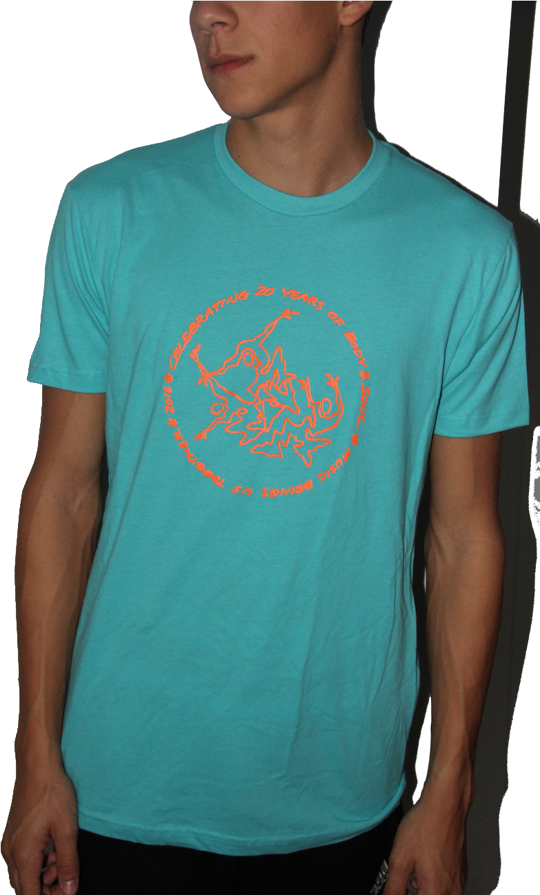 Men's 20th Anniversary Logo Orange On Tahiti Blue (864x1296), Png Download