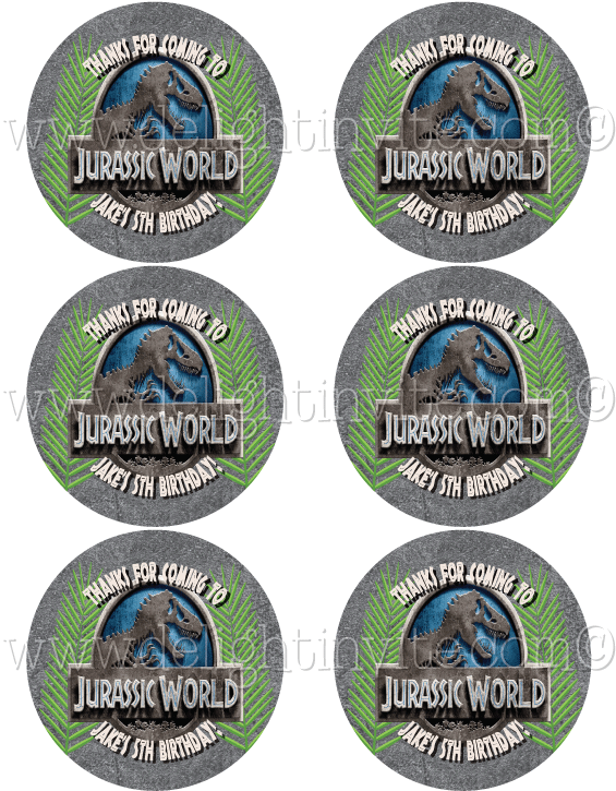 Jurassic World Dinosaur Sticker Tags - Logo Jurassic World Stickers (614x794), Png Download