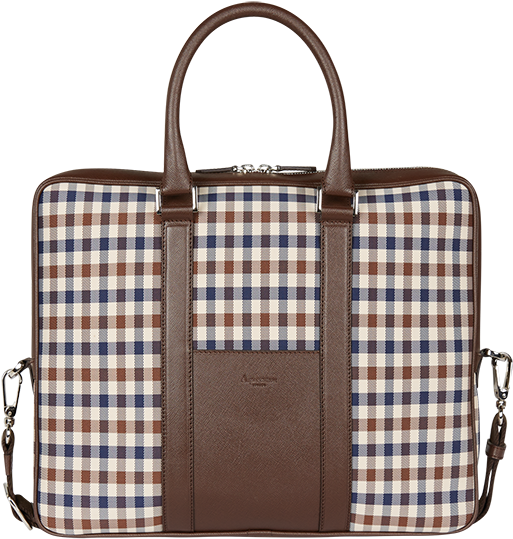 Aquascutum Club Check Laptop Bag (584x764), Png Download