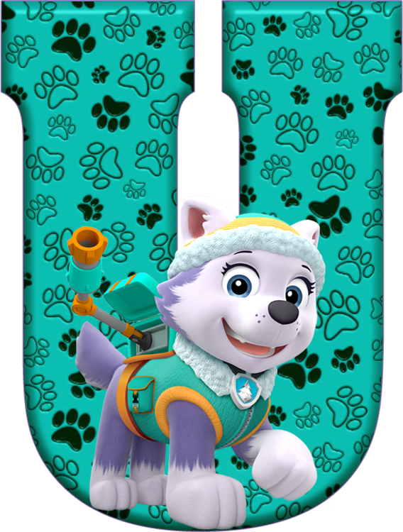 *✿**✿*u*✿**✿*de Alfabeto Decorativo - Paw Patrol Letter P (568x750), Png Download