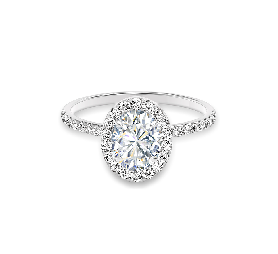 Center Of My Universe™ Halo Ring Forevermark 1crt - 1.28 Ct Cubic Zirconia Solitaire With Accent Engagement (1239x1239), Png Download