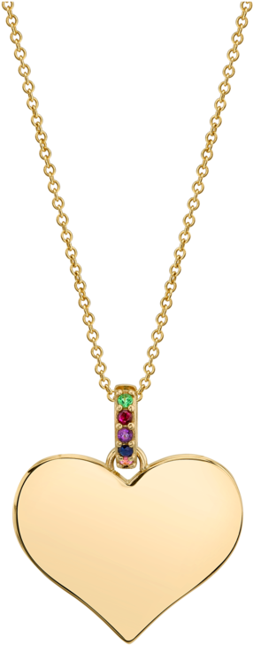 Wide Heart Pendant With Rainbow Bale - Pendant (750x750), Png Download