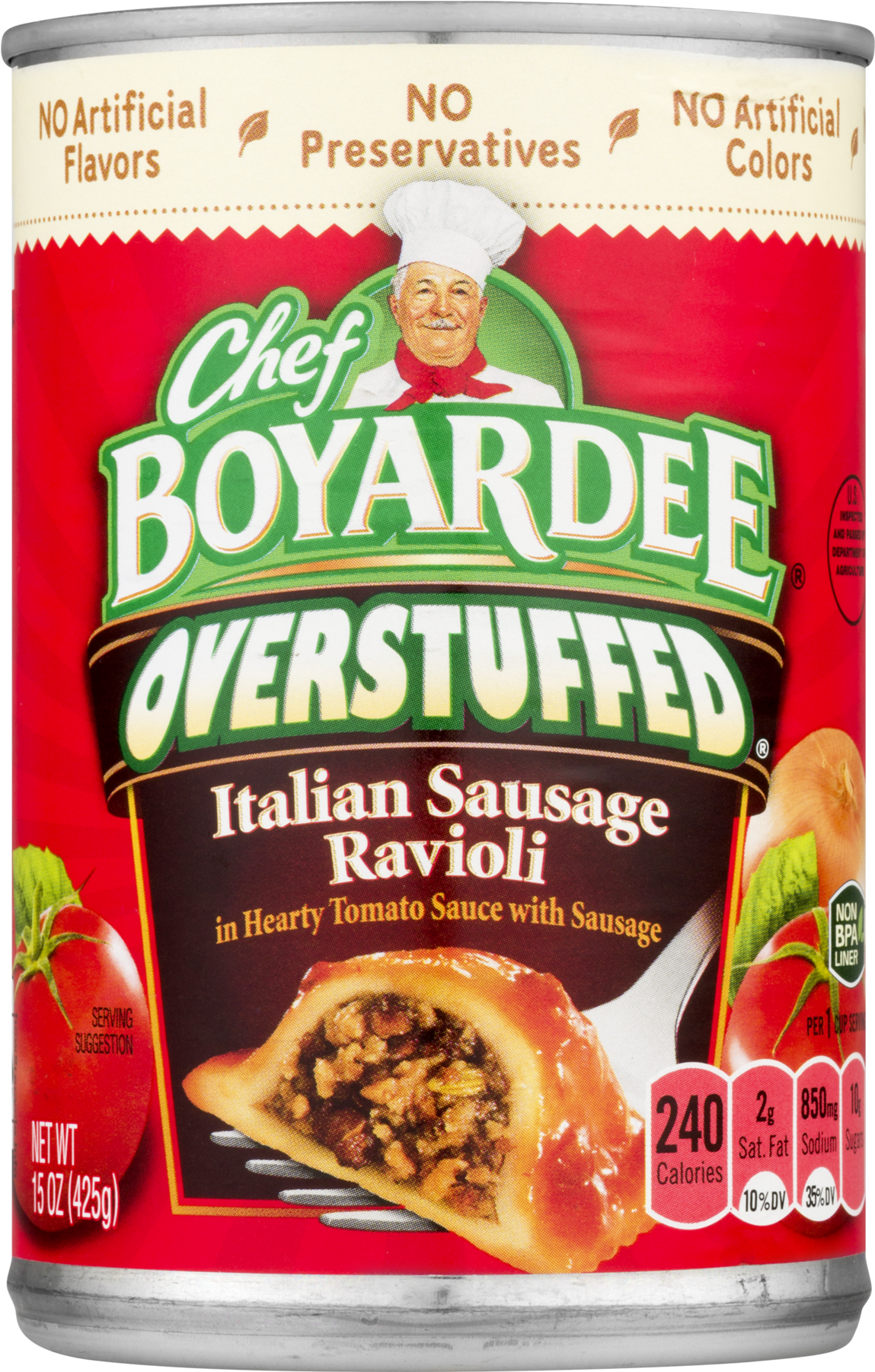 Chef Boyardee Overstuffed Italian Sausage Ravioli (1800x1800), Png Download