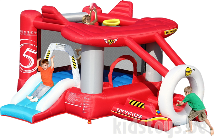 Happy Hop Airplane Bouncer - Duplay Aeroplane 9.5ft Bouncy Castle With Slide & (825x825), Png Download