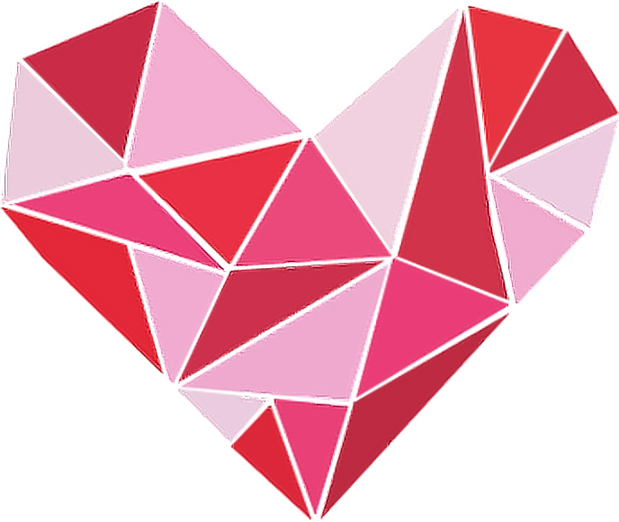 Heart Geometry Geometric Pink Freetoedit - Heart Png Geometry (688x580), Png Download